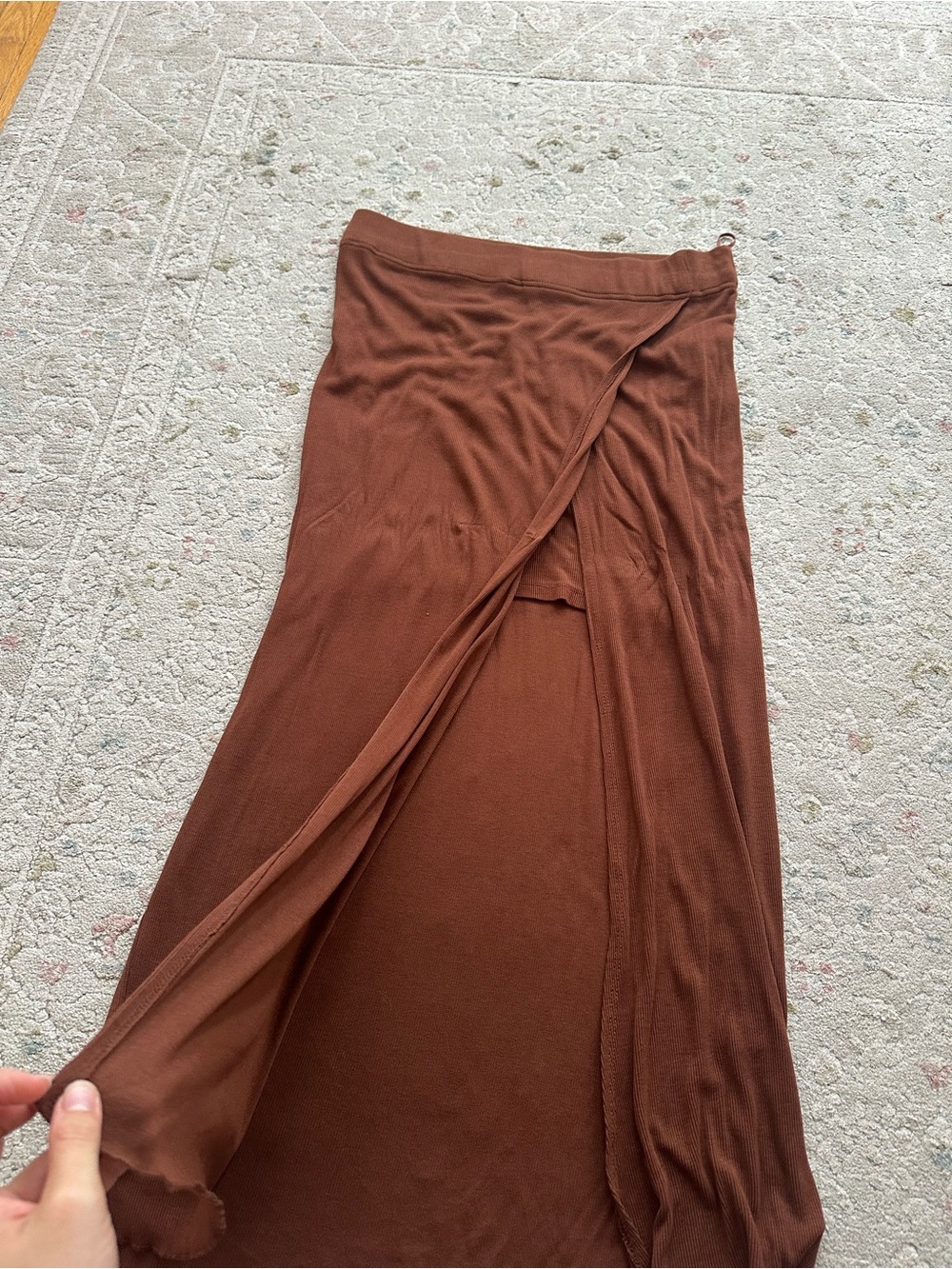 7 For All Mankind Rust Brown Wrap Maxi Skirt NEVER WORN